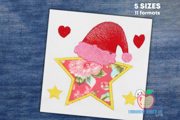 Christmas Star Hat Applique
