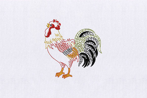 Rooster Male Embroidery Design